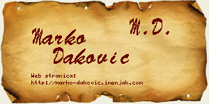 Marko Daković vizit kartica